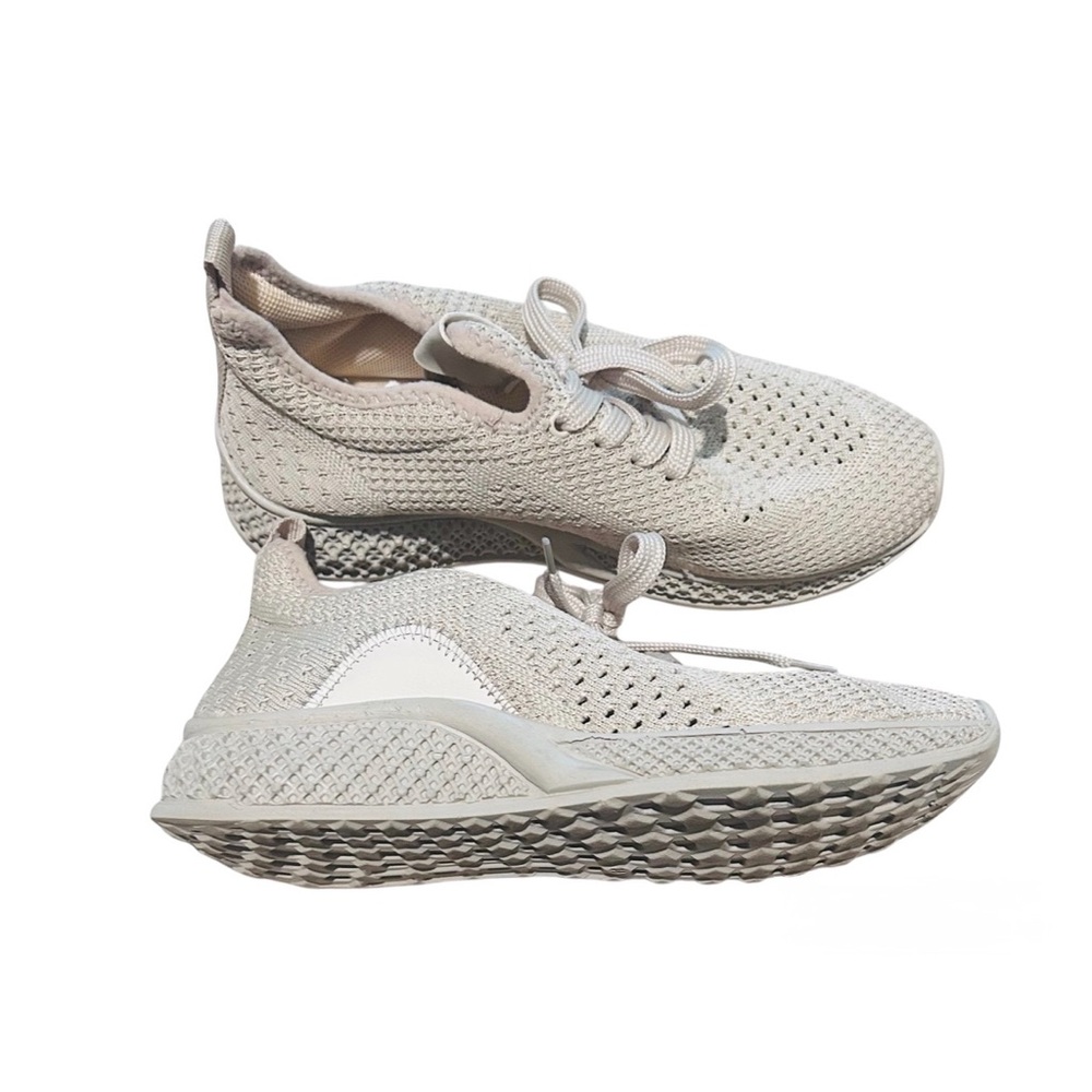 Women's Beige Knit Sneakers